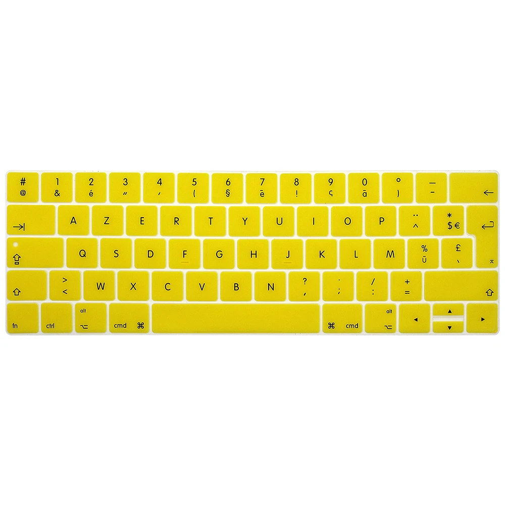 ЕС французский язык AZERTY силиконовый чехол для клавиатуры для Macbook Pro retina 13 15 TOUCHBAR моделей A1706 A1707 - Цвет: Yellow