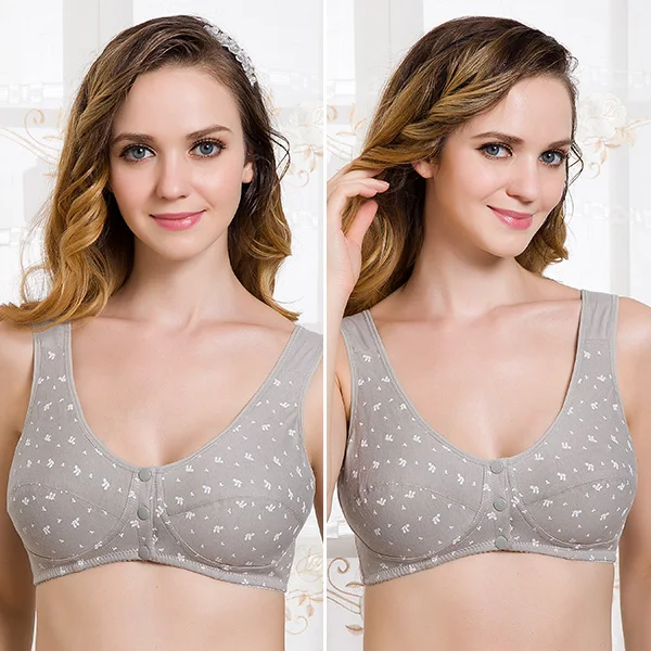 

Maternity Breastfeeding Bra 3 Buttons Front Pregnant Feeding Nursing Bras