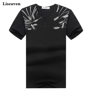 Мужские хлопковые футболки Liseaven, облегающие летние футболки с коротким рукавом, Camiseta, Топы И Футболки