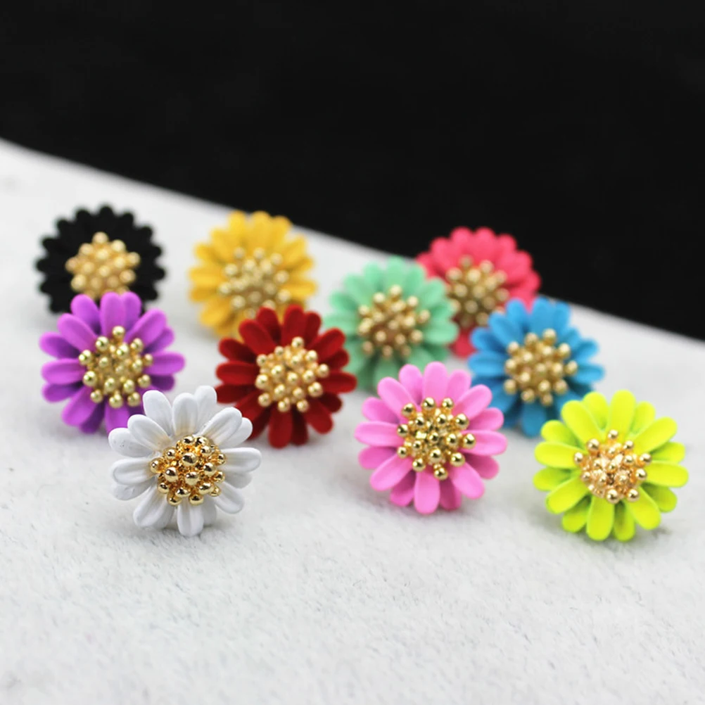 2017 Новый дизайн серьги с ромашками и цветами элегантные женские гвоздики