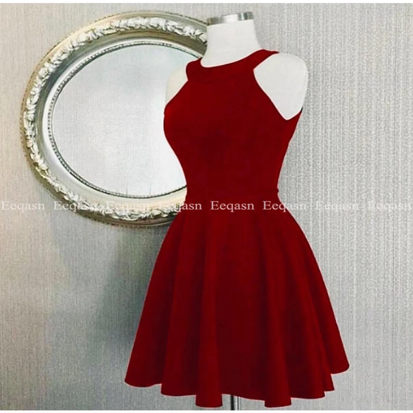 Короткое атласное коктейльное платье 2020 сексуальное с открытой спиной женское