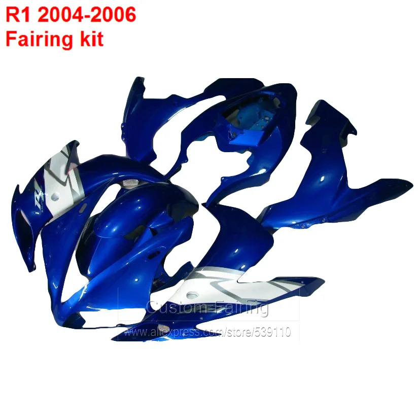 Abs Обтекатели для YAMAHA YZF R1 2004 2005 2006 (синий серебристый) обтекатель комплект