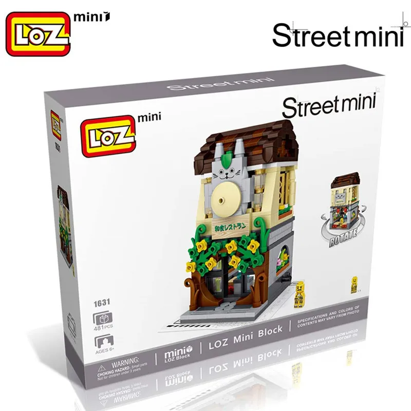 LOZ Mini Street View City строительные блоки DIY сборка Обучающие кирпичи 3D архитектура модели магазин детский подарок рождественские игрушки - Цвет: Restaurant With Box