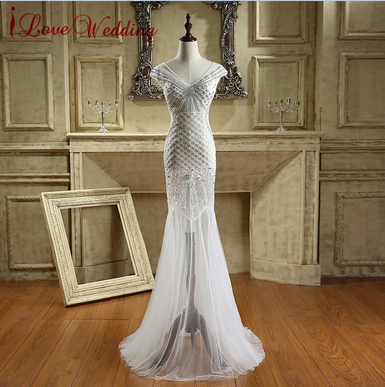 ILoveWedding высокое качество женское вечернее платье Длинное Элегантное с фатиновой