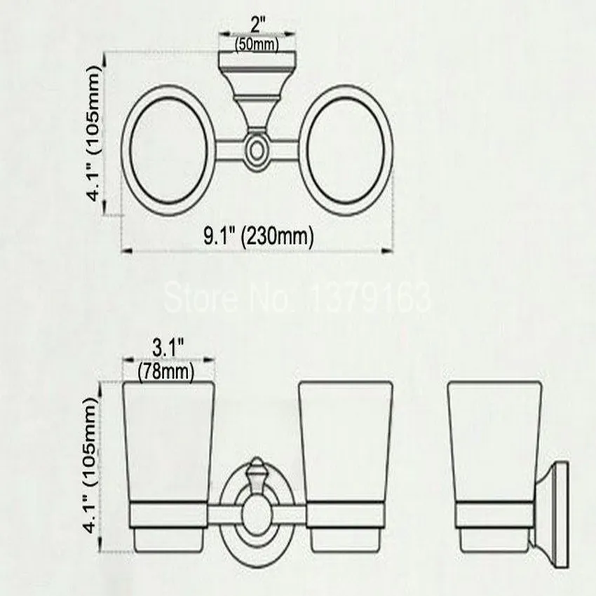 Аксессуары для ванной комнаты латунный настенный держатель зубных щёток черного