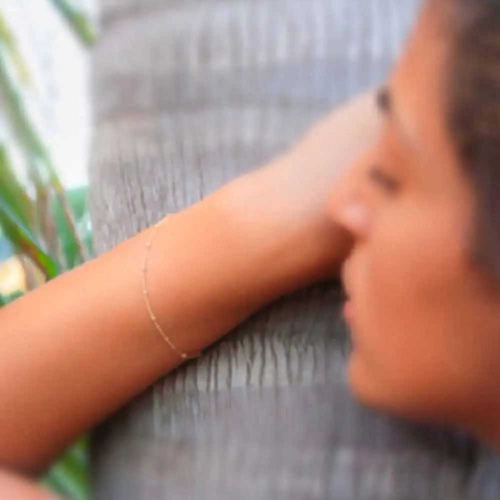 FAMSHIN 2017 Новый браслет из бусин золотого цвета тонкий в стиле минимализма точка