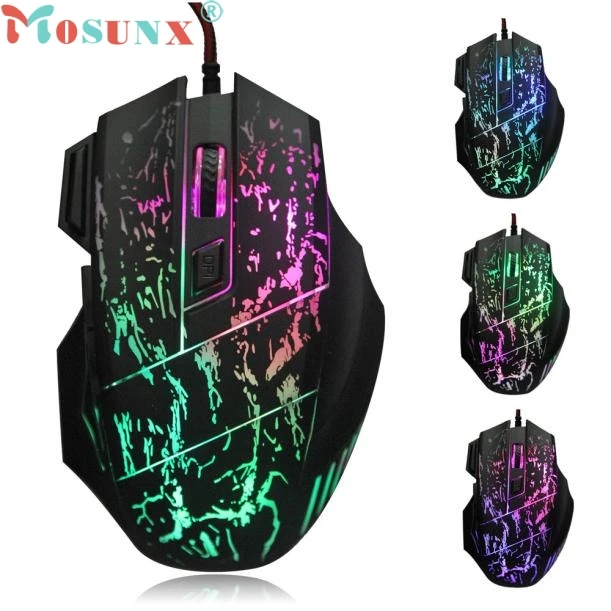 Mosunx Simplestone цветной светодиодный оптический Проводная игровая мышь 5500 DPI USB Мыши