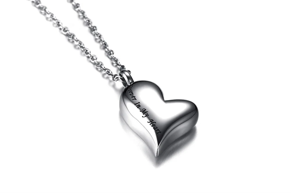 Forever In My Heart форма открытый каплевидный кулон кремационной урны ожерелье памятный сувенир, пепел памятный подарок ювелирные изделия 20 дюймов