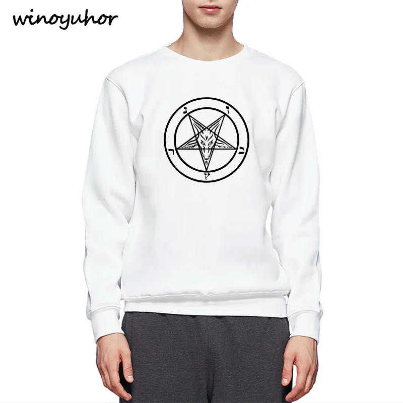 Мужской пуловер с принтом пентаграммы Baphomet мужская толстовка капюшоном на осень