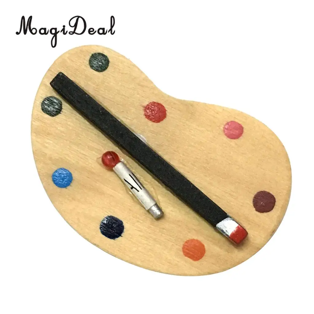 MagiDeal Красочные 1 набор 1/12 масштаб куклы дом Миниатюрный художник палитра краски и