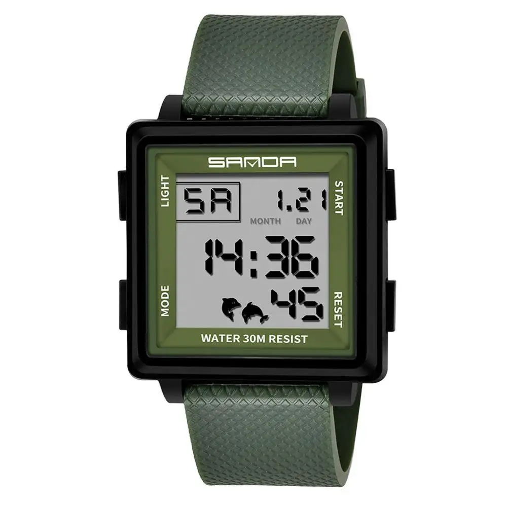 H Мужские стильные часы Reloj relogio Saat цифровые часы лучший бренд роскошные квадратные relogio masculino спортивные противоударные часы хронограф# A - Цвет: H
