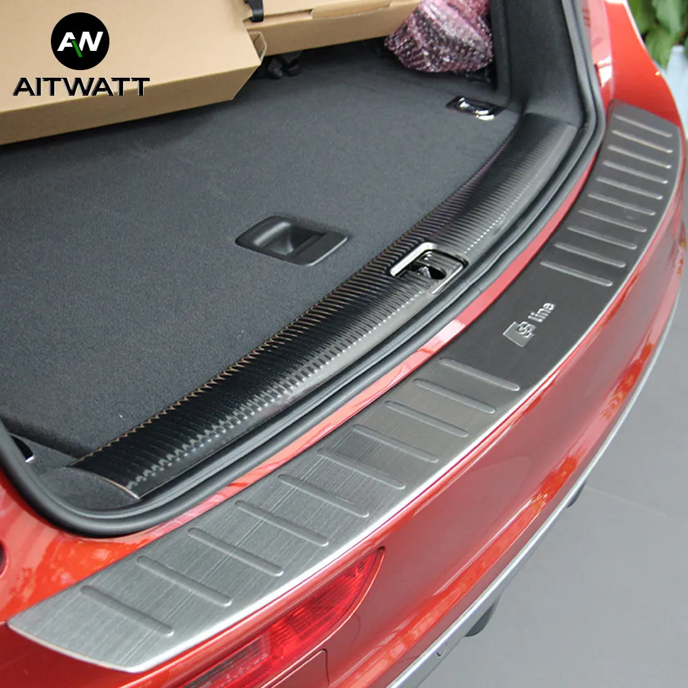 Подходит для Audi Q5 2009 2010 2011 2012 2013 2014 2015 2016 внешний задний бампер из нержавеющей