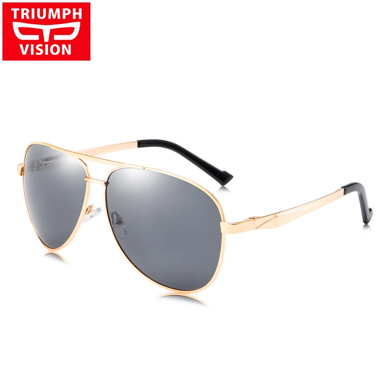 Мужские солнцезащитные очки TRIUMPH VISION, Классический фирменный дизайн, Lunette Polaroid, солнцезащитные очки для мужчин, высокое качество, металлические очки - Цвет линз: 003
