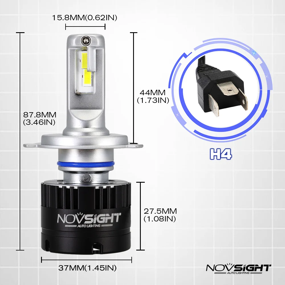 NOVSIGHT супер яркие фары автомобиля H4 высокий низкий пучок H7 Led HB3 hb4 h8 h1 9006 9005 h11 Светодиодная лампа 80 Вт 14400LM авто фары лампы