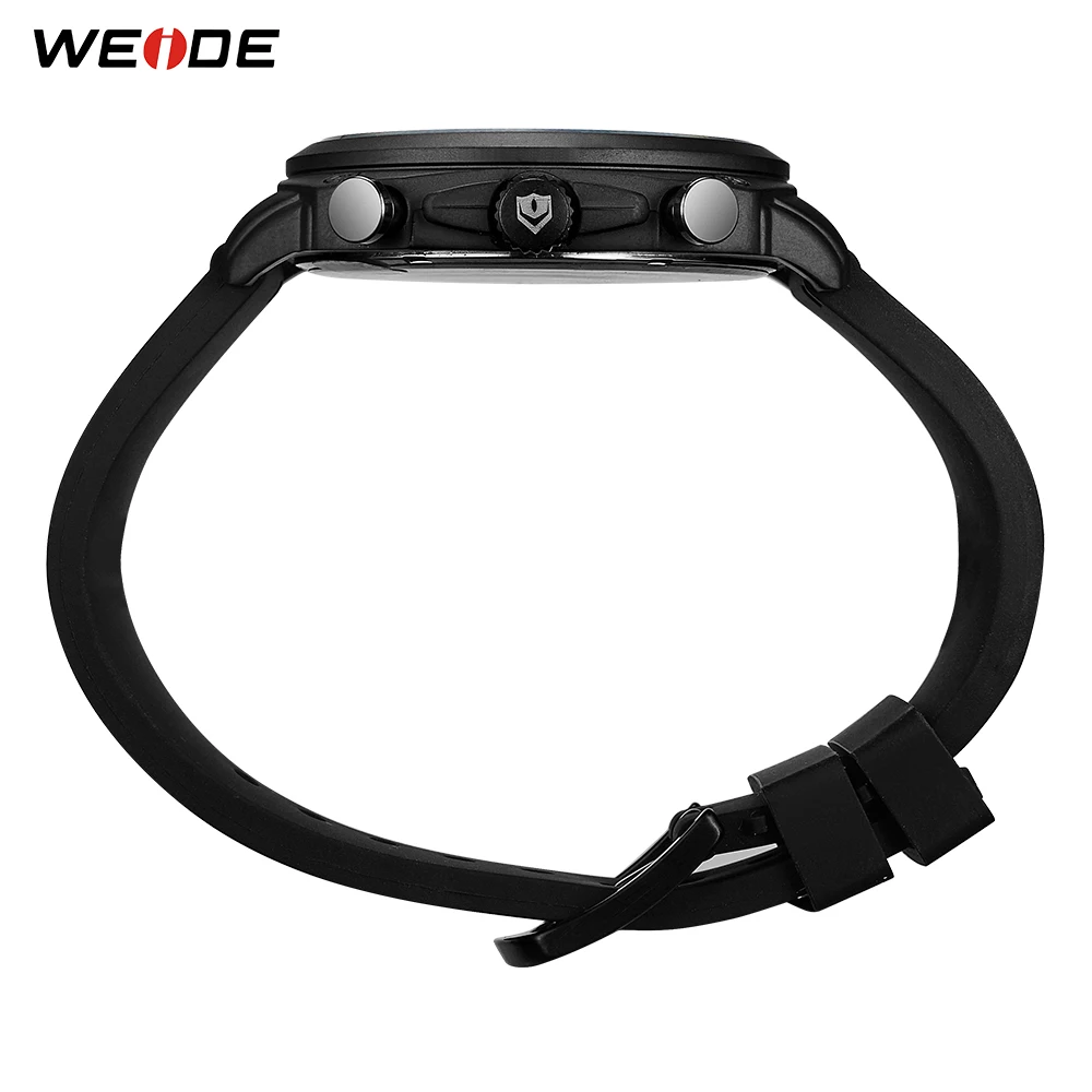 WEIDE мужской черный силиконовый ремень кварцевые Move Мужские t модные повседневные