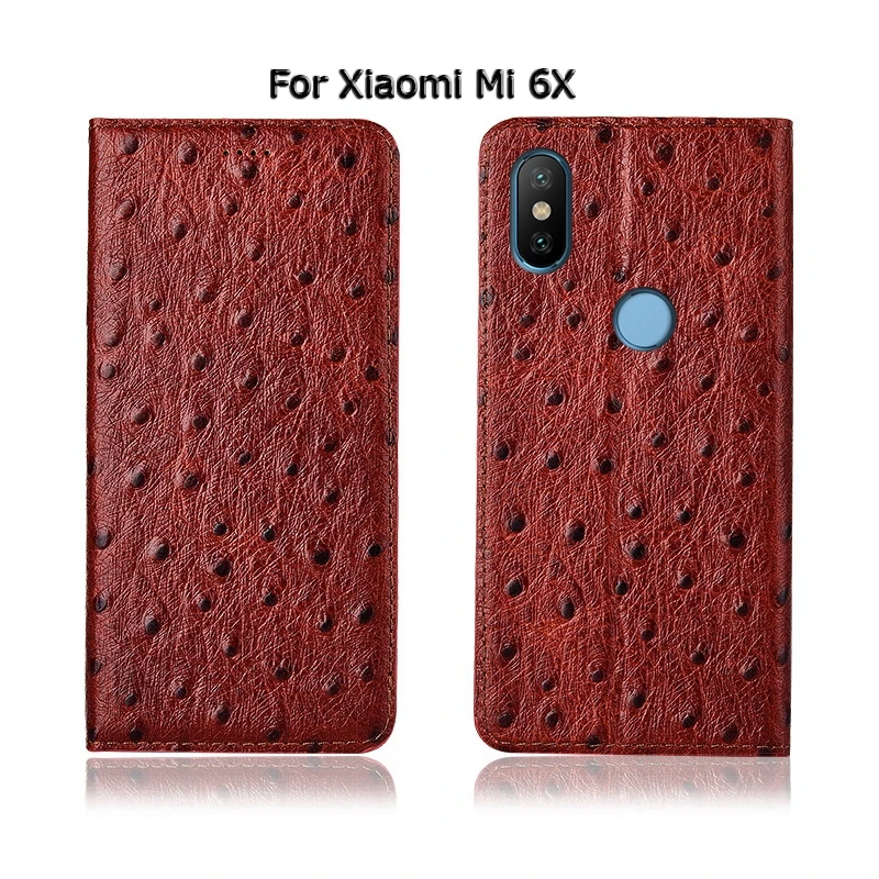 Страус Текстура чехол для Xiaomi Mi 5 5C 5S 5X6 6X плюс крышка флип подставка, гнездо для карточек из натуральной кожи чехол для телефона