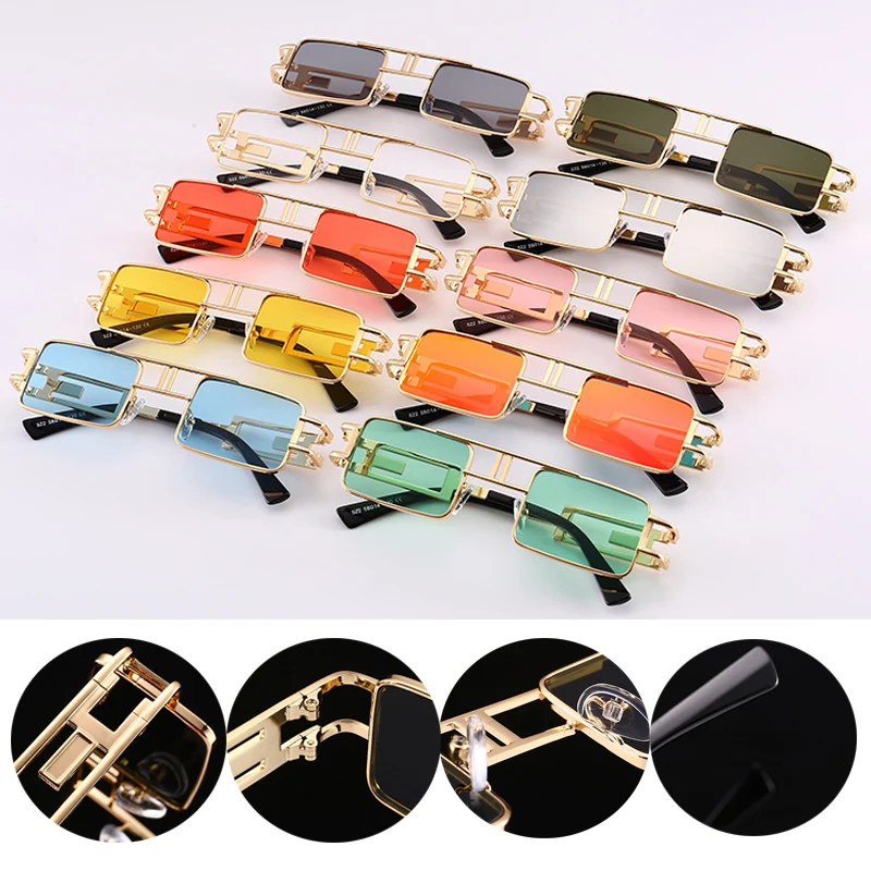 Shauna Ретро панк Квадратные Солнцезащитные очки для женщин розовые солнцезащитные