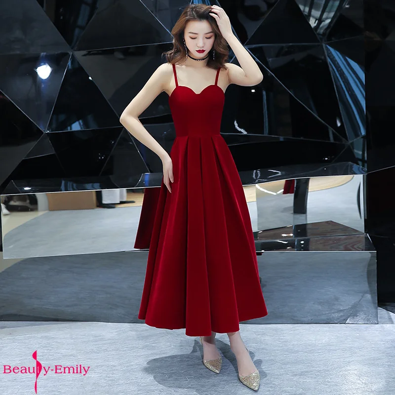Женское вечернее платье на бретельках Beauty Emily красное без рукавов с открытой