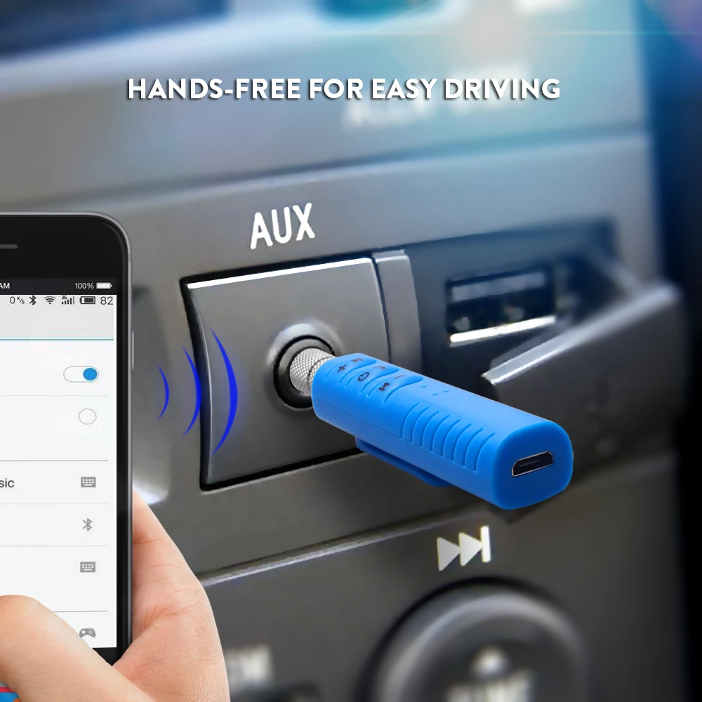 Беспроводной автомобильный Bluetooth AUX 3 5 мм разъем приемник громкой связи адаптер