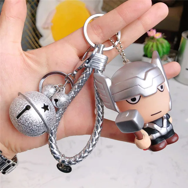 style 21 Рисунки из мультфильма ПВХ Marvel брелок мстители супергерой Фигурка Человека-паука Тор Железный человек брелок детский школьный кулон подарок - Цвет: style 21