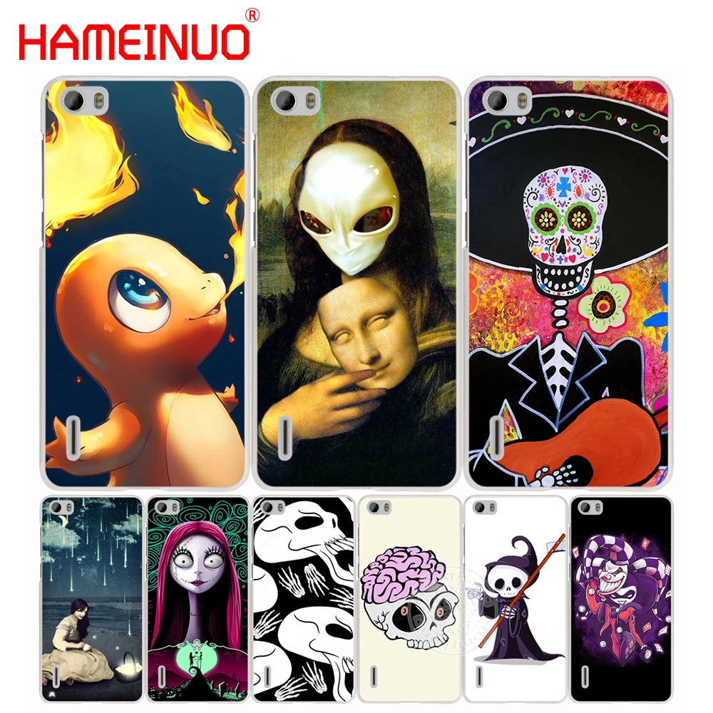 HAMEINUO Хэллоуин череп мультфильм сотовый телефон чехол для huawei honor 3C 4A 4X 4C 5X 6 7 8 Y3 Y5 Y6
