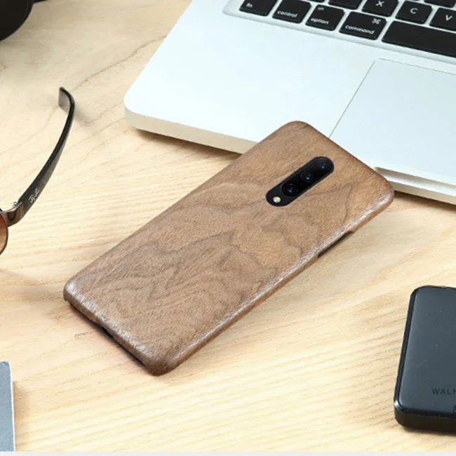 Walnut Тонкий чехол-накладка для OnePlus 7 Pro деревянное Розовое Дерево Бамбук орех энония дерево - Цвет: Walnut