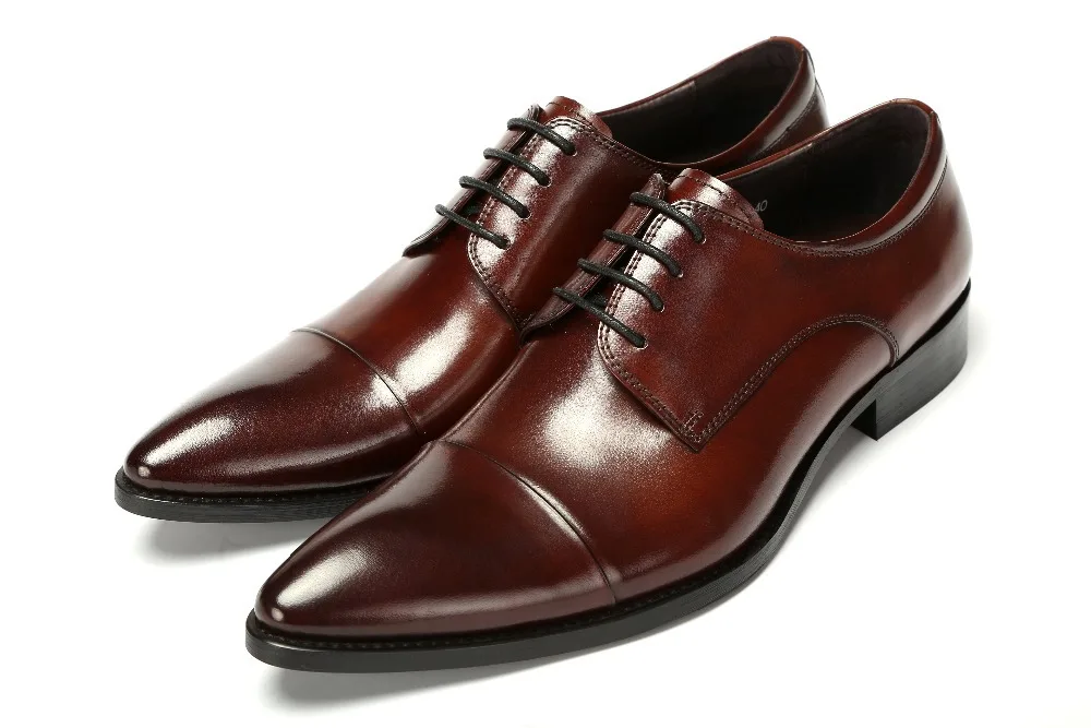 Модные черные/коричневые классические туфли дерби мужские свадебные из
