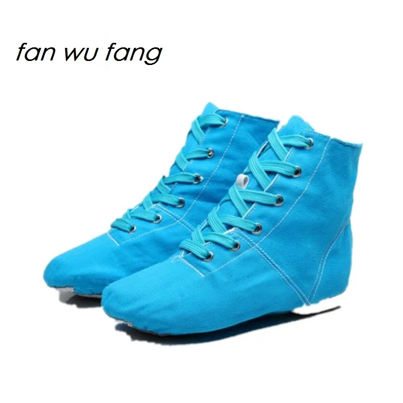 Fan wu fang/2017 г. Новое поступление синие парусиновые спортивные кроссовки для танцев