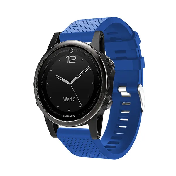 Из силикагеля, мягкий браслет на запястье ремешок для Garmin Fenix 5S gps Смарт-часы с заменой ремешка силикона 20 мм наручный ремень ремешок для часов - Цвет: Синий