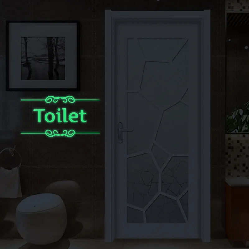 

Funny DIY Noctilucous Toilet Stickers Shining Toilet Sign For WC Bathroom And Door With Eco-friendly And Removable Self-adhesive