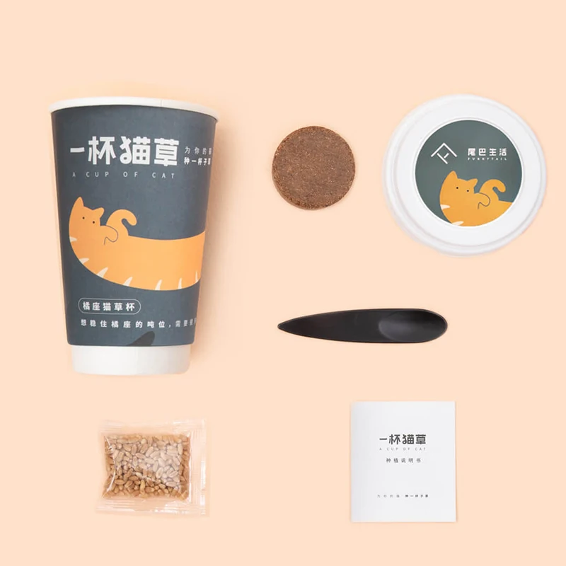 A CUP OF CATNIP Xiaomi FURRYTAIL чашка кошачьей мяты используется для добавления кошачьей пищи для предотвращения трёхобезоара домашних кошек и очистки кошачьих зубов, посаженных Кошачьей Мятой - Цвет: A CUP OF CATNIP