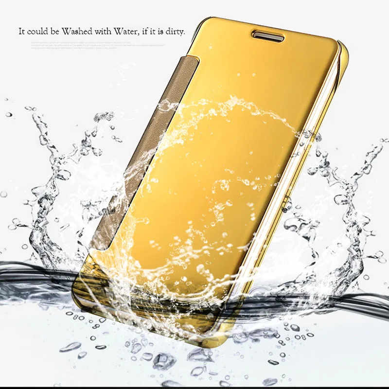 Роскошный зеркальный флип-чехол с покрытием для samsung Galaxy J5 J7 Fundas прозрачный экран