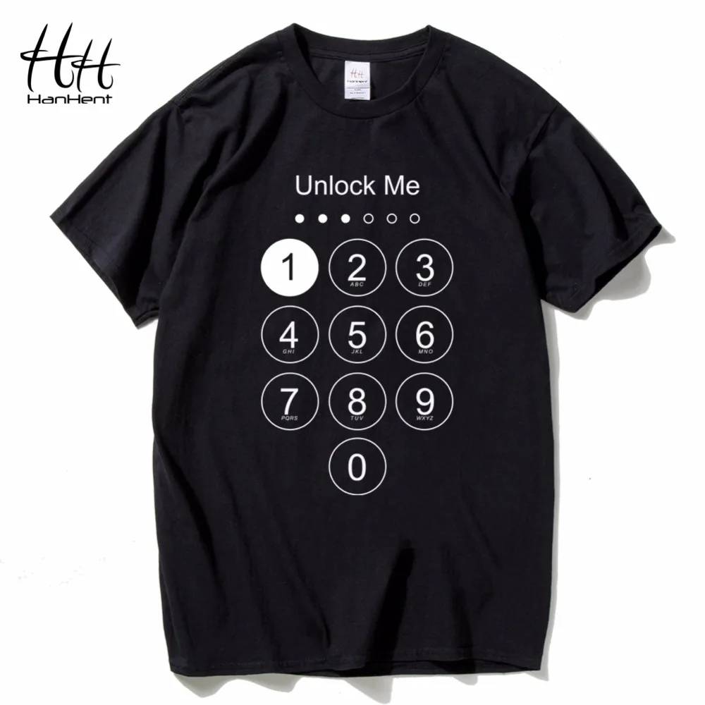 HanHent Unlock Me забавная футболка Мужская Летняя короткая черные гики Повседневная