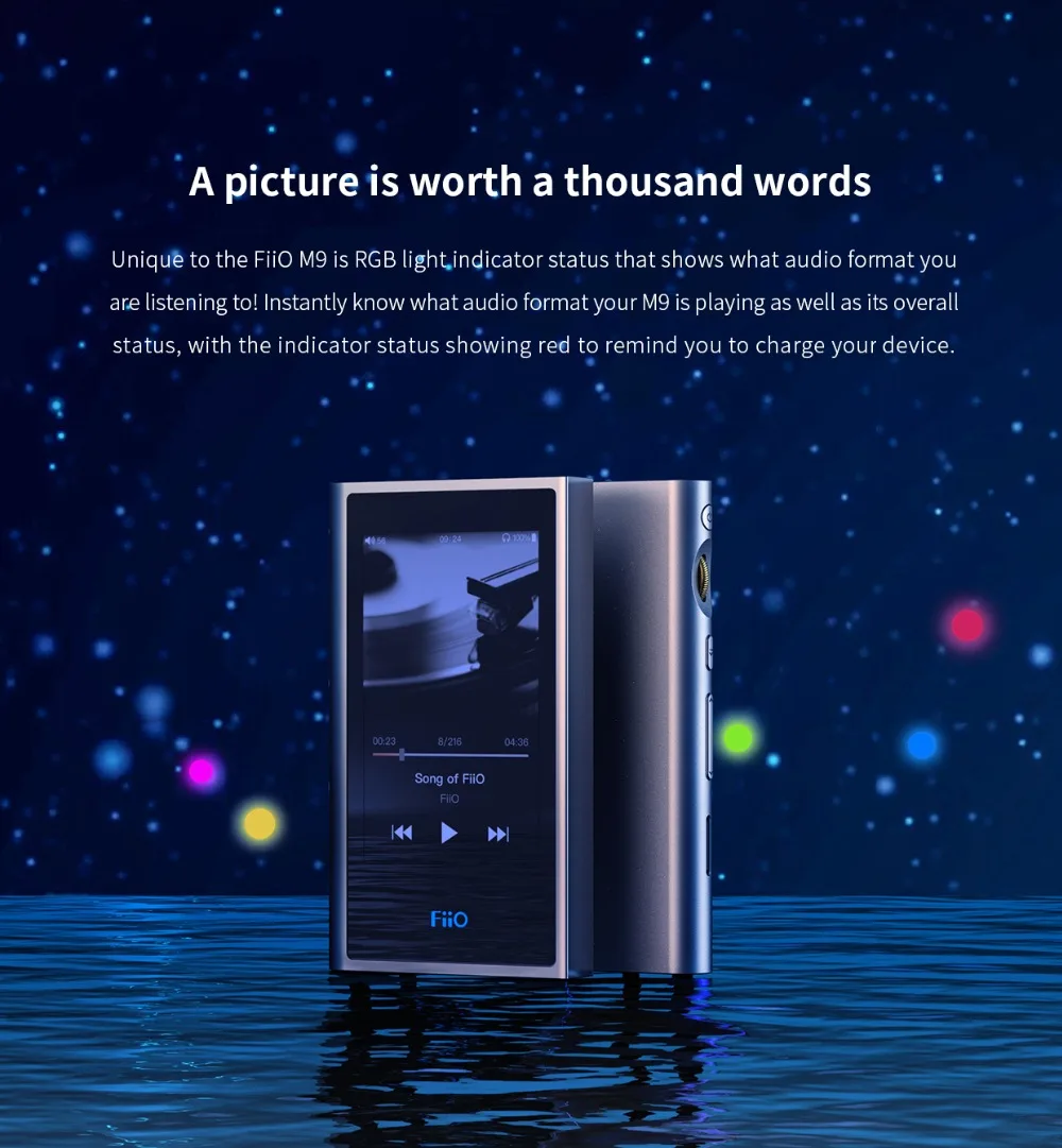 FiiO M9 HIFI сбалансированный выход портативный аудио высокого разрешения Android MP3 плеер Bluetooth без потерь Музыкальный ЦАП wifi DSD LDAC APTX