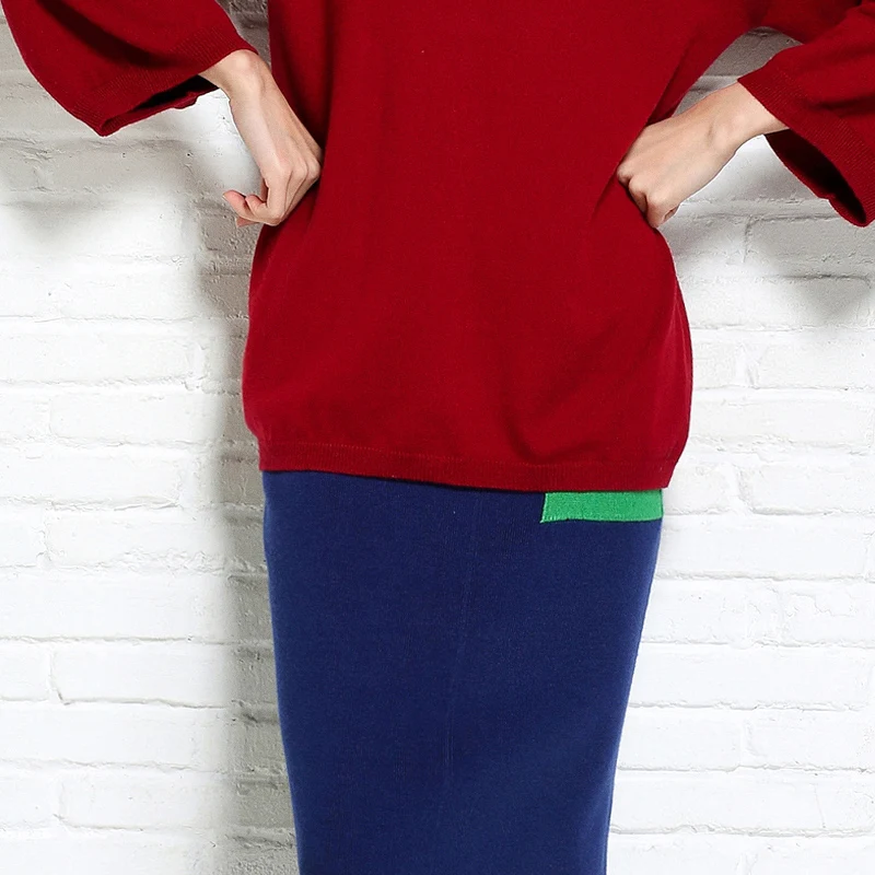 Женский кашемировый шерстяной джемпер свободный с V-образным вырезом и