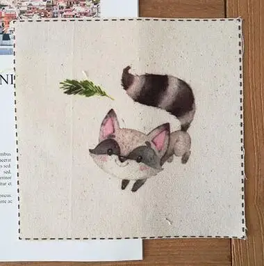 b69 ZENGIA Fox/Llama/Bear ручная окрашенная ткань DIY шитье с животным принтом хлопок льняная ткань Telas пэчворк для сумки/украшения 15x15 см - Цвет: b69