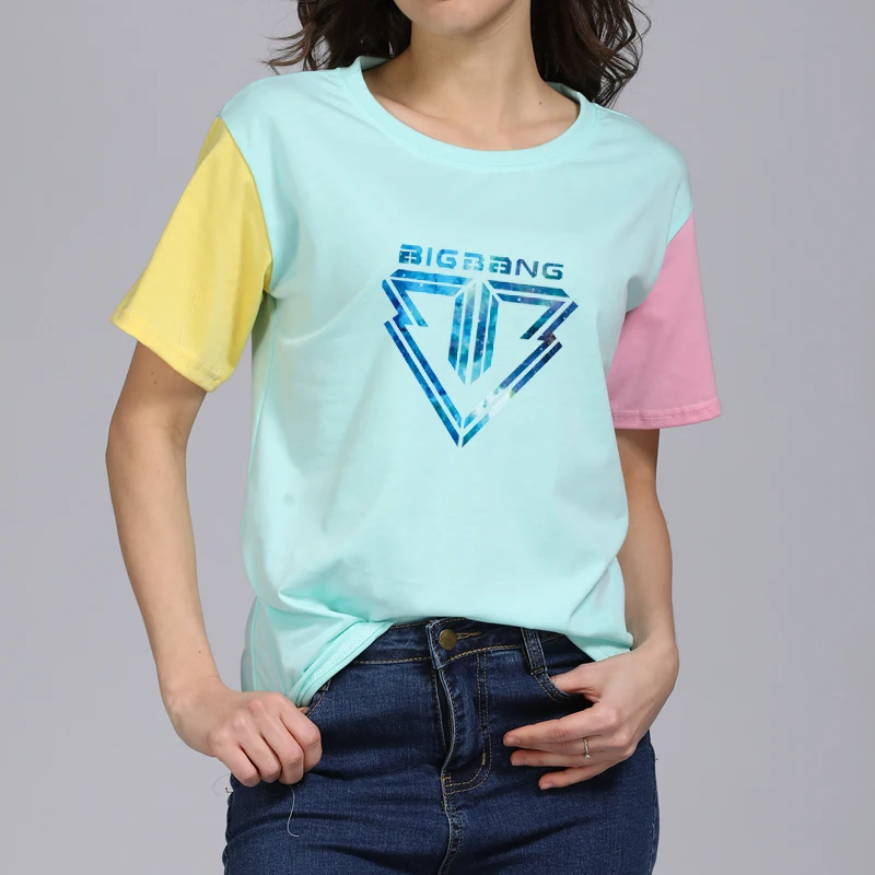Bigbang принтом летняя футболка с коротким рукавом Для женщин Мода Повседневное