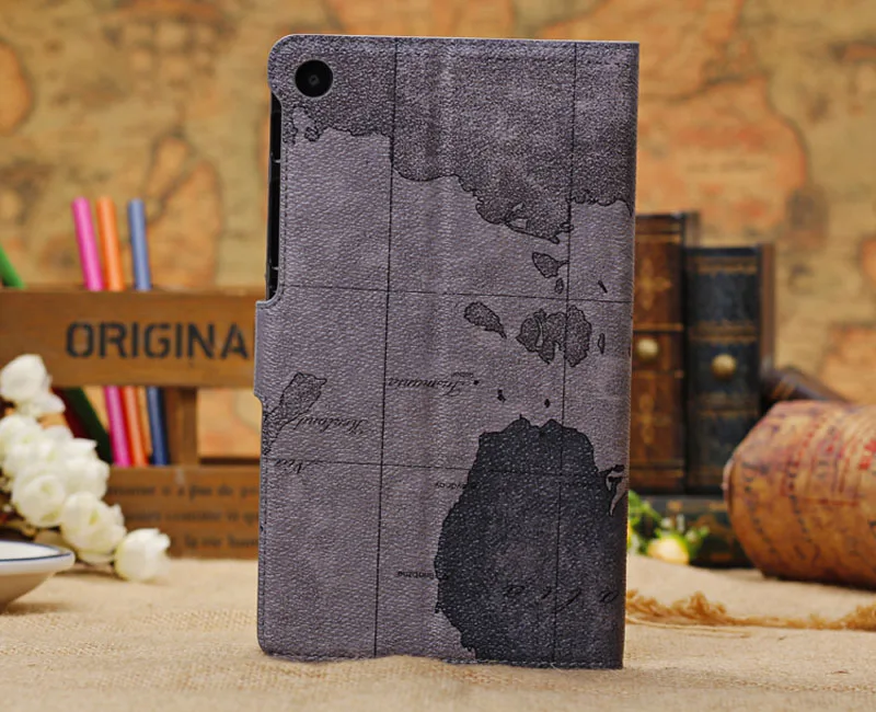 Case Карта мира откидная подставка кожаный магнит Funda Capa оболочка крышка Капа чехол для ASUS Google Nexus 7 2nd 2 II 2nd 2 Gen 2013+ пленка+ ручка - Цвет: Case