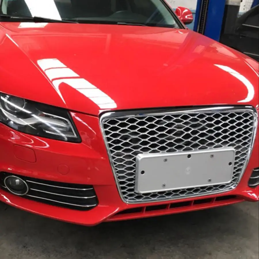 Автомобильная решетка бампера решетка автомобиля модификация переднего бампера решетка решетки Подходит для Audi A4/S4 B8 09-12(серебро) автомобиль-Стайлинг