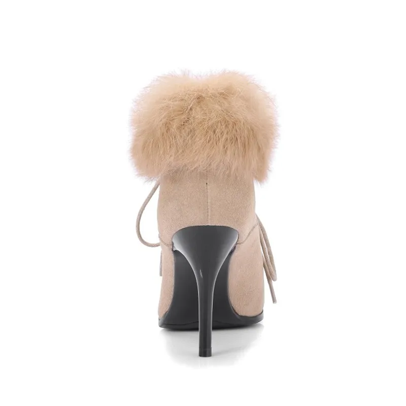 2017 autumn winter ankle boots Short ultra 11.5cm thin high heels sexy lady point toe fashion solid party shoes size 34-42 | Обувь