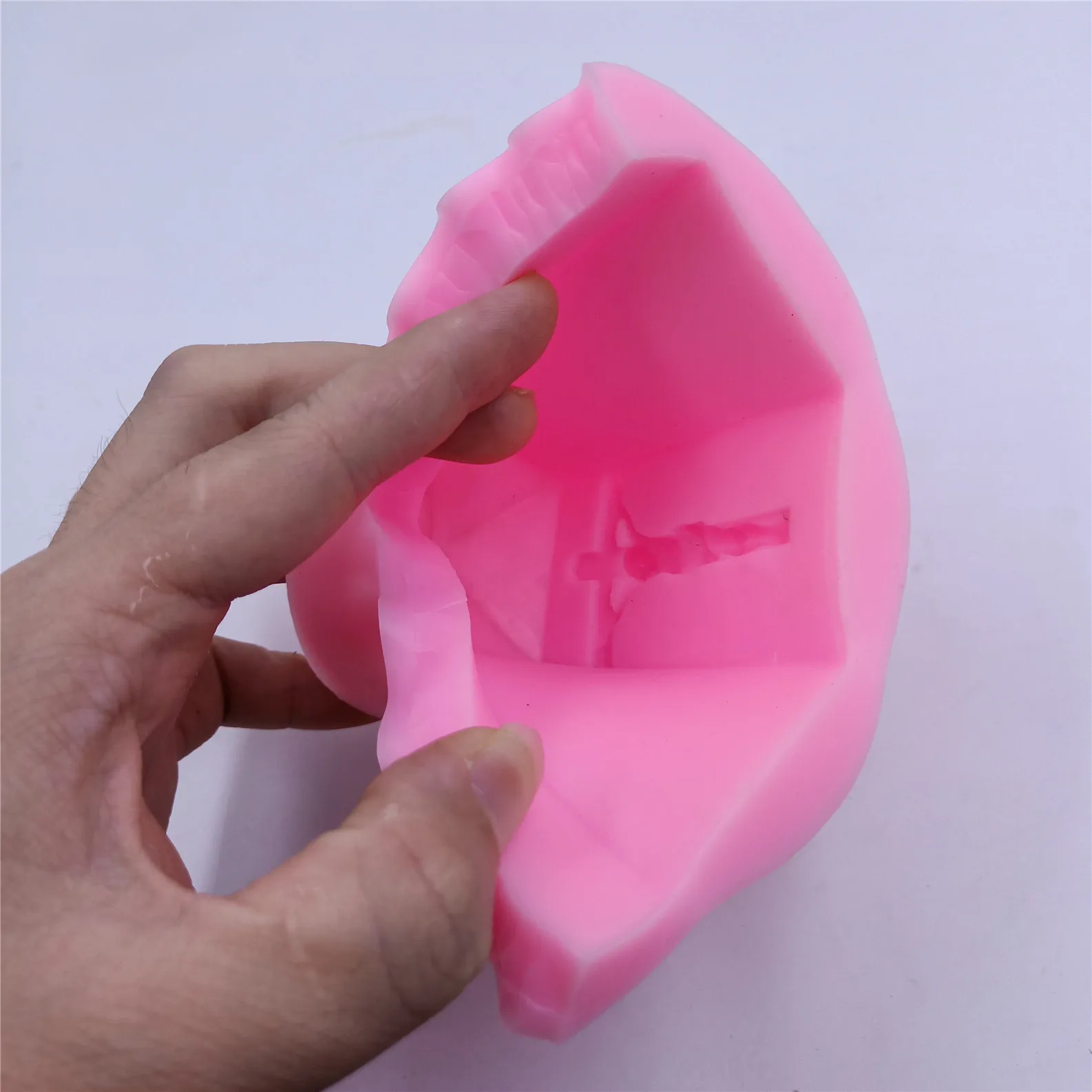 Иисус Христос Дизайн столб Свеча Плесень 3D силиконовая форма для изготовления