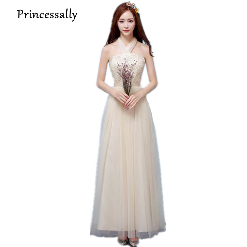 Женское длинное вечернее платье Кружевное платье-Холтер с открытыми плечами для