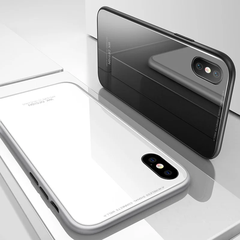 Магнитный адсорбционный чехол для IPhone X 8 7 Plus прозрачный из закаленного стекла 360