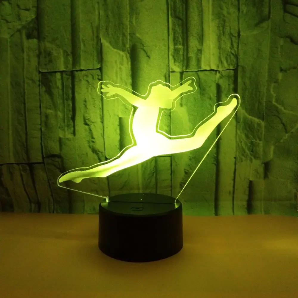 Гимнастический красочный 3D свет сенсорный пульт ночник Luminaria De Mesa Powerbank