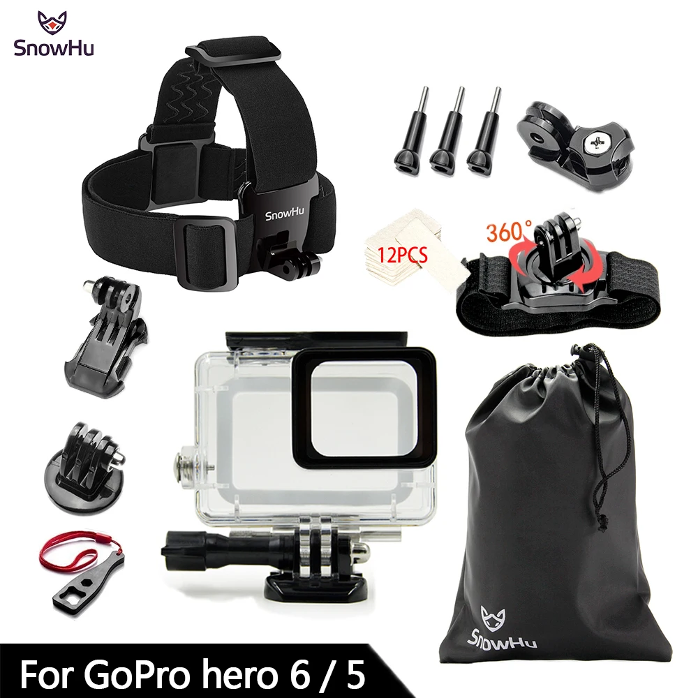 GS73A Аксессуары snowhu для Gopro набор для Gopro hero 7 6 5 водонепроницаемый чехол защитная рамка монопод для Go pro 7/6/5 GS73 - Цвет: GS73A