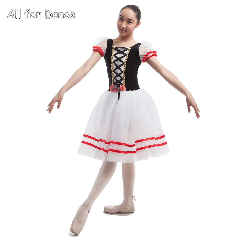 Белый лайкровый и черный бархатный корсет романтичная балетная пачка для женщин