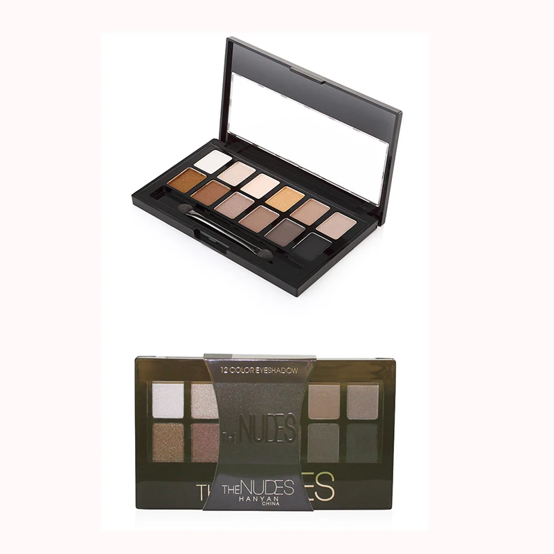12 цветов палитра теней для век матовый макияж набор пудра хайлайтер легко носить