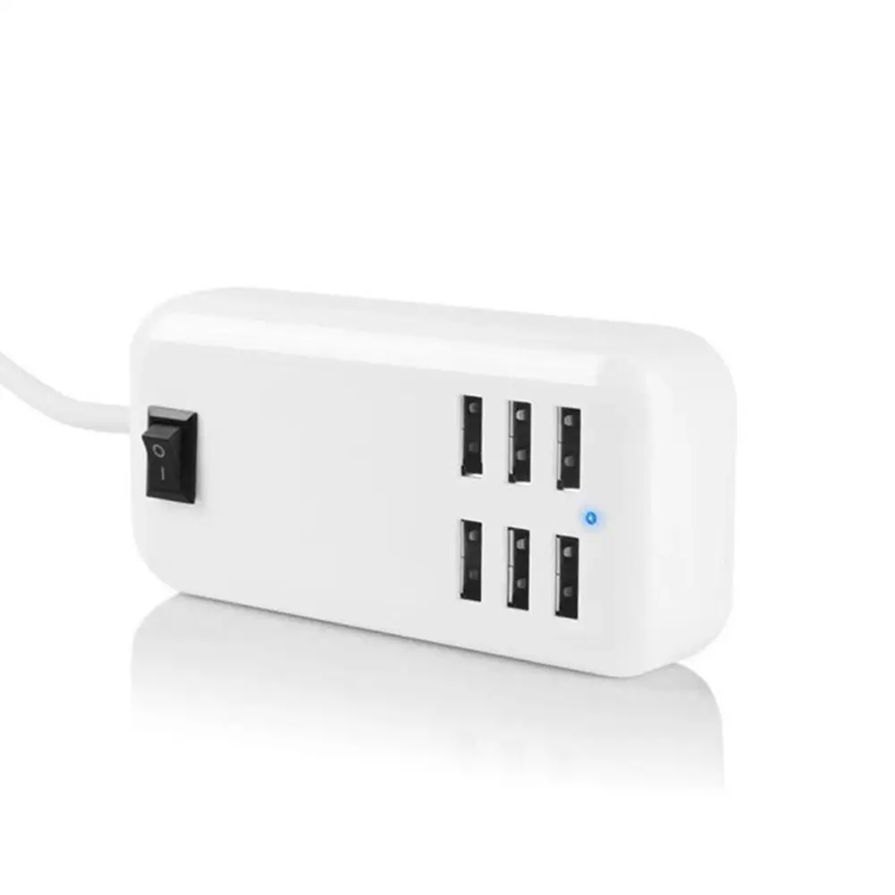 6-Порты USB Зарядное устройство Настольный смарт-адаптер с светодиодный светильник 5 V/3A Быстрая зарядка для iPhone X 8 iPad samsung для зарядки мобильного телефона