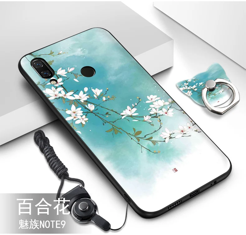 Meizu note 9 чехол силиконовые Роскошные симпатичные из мягкого ТПУ + ремешок с узором