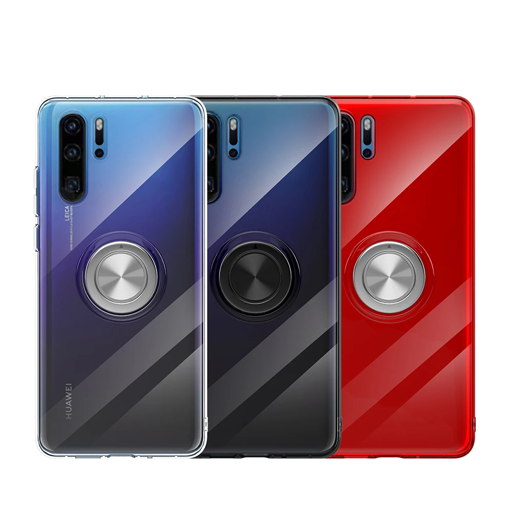 Магнитный чехол с металлическим кольцом для huawei p30 lite p30 Pro Mate30 Nova4, силиконовый чехол для huawei p20 pro p20 lite, прозрачный чехол
